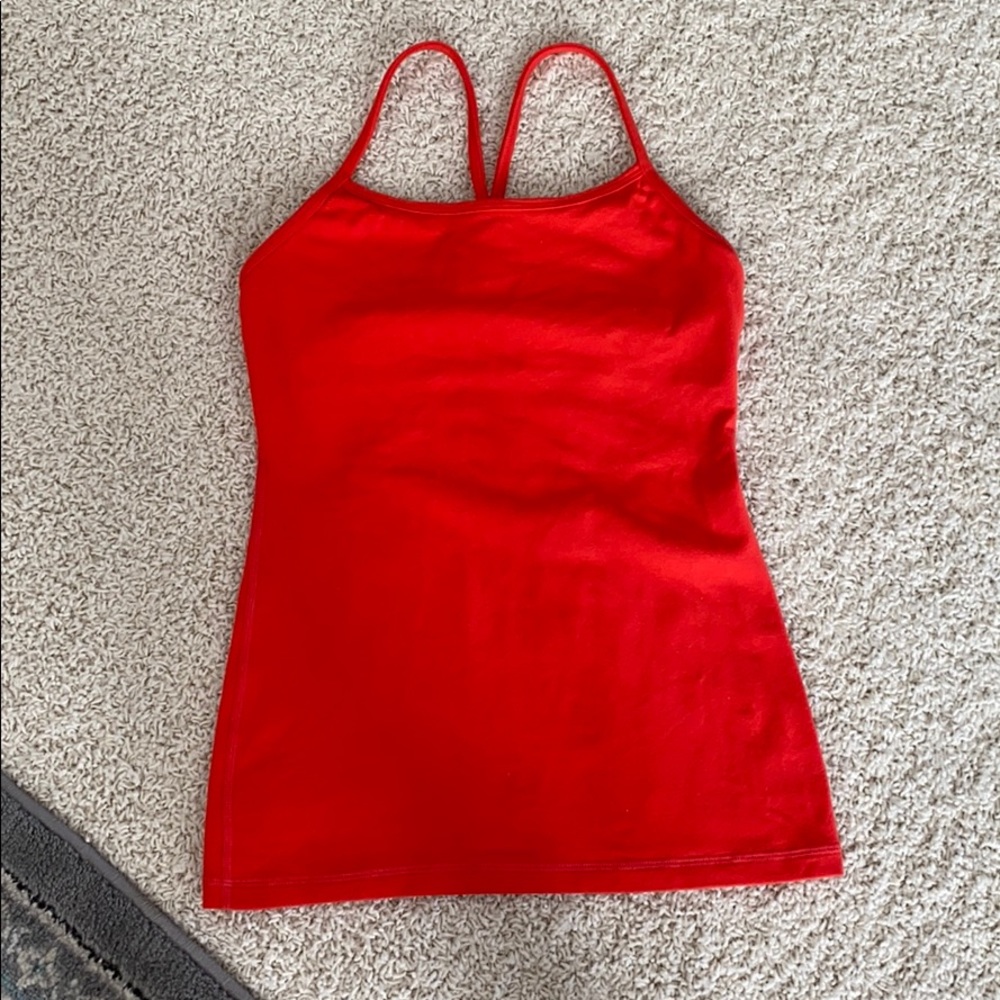 Lululemon orange power Y tank